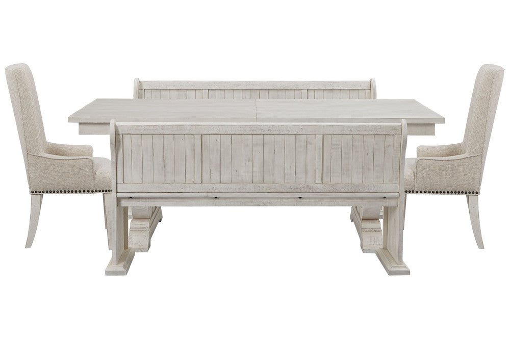 Magnussen - Bronwyn Alabaster Extendable Rectangular Dining Table With 2 Benches And 2 Host Chairs - D4436-20-KIT66 view 1