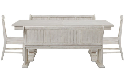 Magnussen - Bronwyn Alabaster Extendable Rectangular Dining Table With 2 Benches And 2 Side Chairs - D4436-20-KIT56 view 1