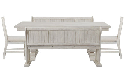 Magnussen - Bronwyn Alabaster Extendable Rectangular Dining Table With 2 Benches And 2 Upholstered Side Chairs - D4436-20-KIT61 view 1