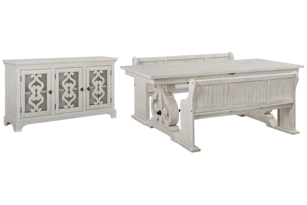 Magnussen - Bronwyn Alabaster Extendable Rectangular Dining Table With 2 Benches And Server - D4436-20-KIT52 view 1