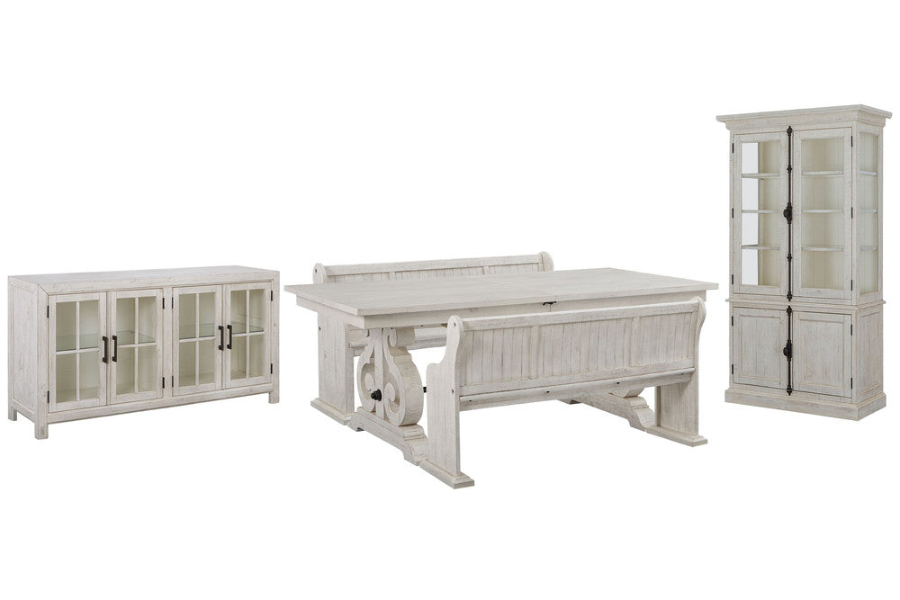 Magnussen - Bronwyn Alabaster Extendable Rectangular Dining Table With 2 Benches Buffet And Dining Cabinet - D4436-20-KIT55 view 1
