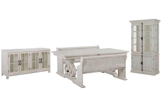 Magnussen - Bronwyn Alabaster Extendable Rectangular Dining Table With 2 Benches Buffet And Dining Cabinet - D4436-20-KIT55 view 1