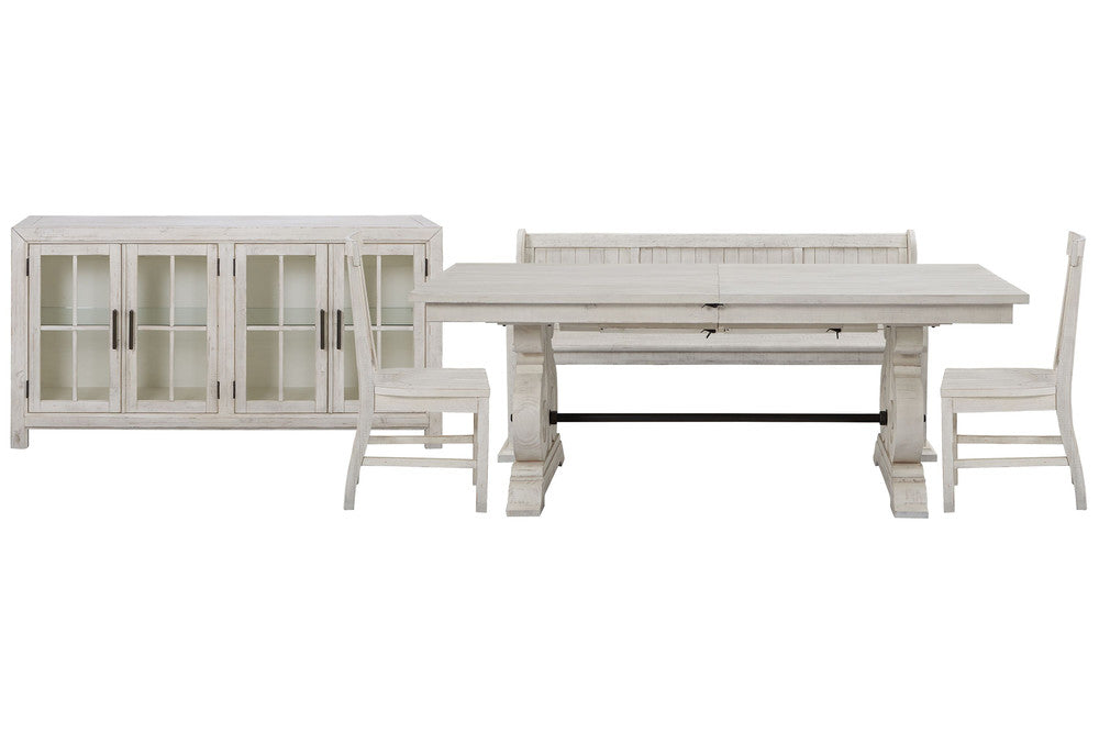 Magnussen - Bronwyn Alabaster Extendable Rectangular Dining Table With 2 Side Chairs Bench And Buffet - D4436-20-KIT33 view 1