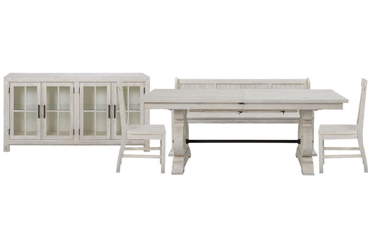 Magnussen - Bronwyn Alabaster Extendable Rectangular Dining Table With 2 Side Chairs Bench And Buffet - D4436-20-KIT33 view 1