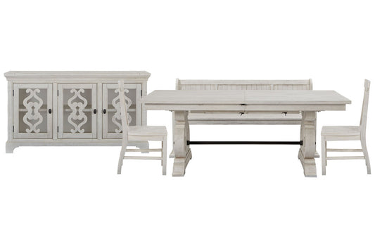 Magnussen - Bronwyn Alabaster Extendable Rectangular Dining Table With 2 Side Chairs Bench And Server - D4436-20-KIT32 view 1