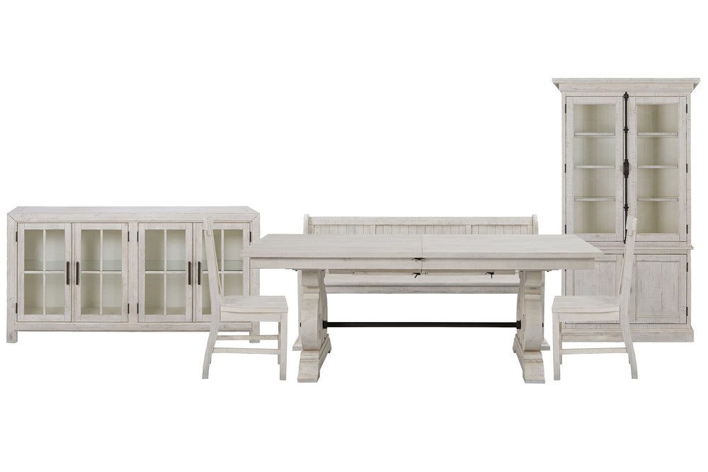 Magnussen - Bronwyn Alabaster Extendable Rectangular Dining Table With 2 Side Chairs Bench Buffet And Dining Cabinet - D4436-20-KIT35 view 1
