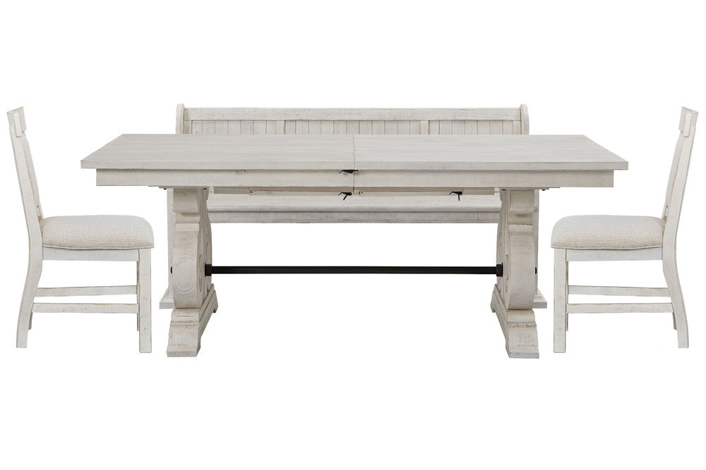 Magnussen - Bronwyn Alabaster Extendable Rectangular Dining Table With 2 Upholstered Side Chairs And Bench - D4436-20-KIT41 view 1