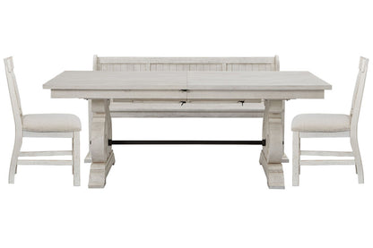 Magnussen - Bronwyn Alabaster Extendable Rectangular Dining Table With 2 Upholstered Side Chairs And Bench - D4436-20-KIT41 view 1
