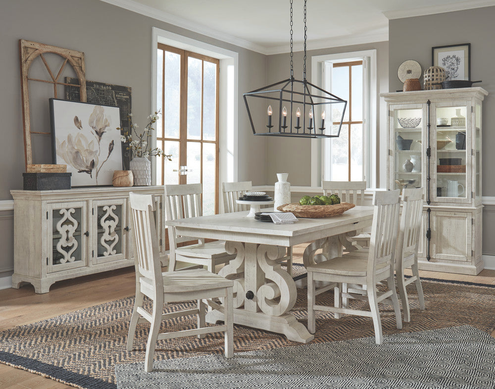 Magnussen - Bronwyn Alabaster Extendable Rectangular Dining Table With 2 Upholstered Side Chairs And Bench - D4436-20-KIT41 view 9