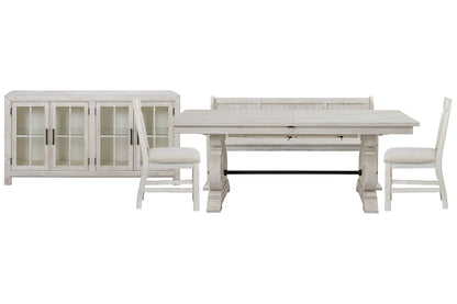 Magnussen - Bronwyn Alabaster Extendable Rectangular Dining Table With 2 Upholstered Side Chairs Bench And Buffet - D4436-20-KIT43 view 1