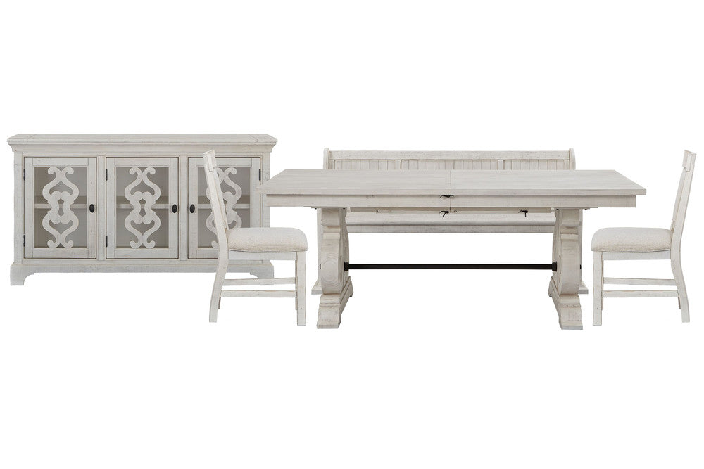 Magnussen - Bronwyn Alabaster Extendable Rectangular Dining Table With 2 Upholstered Side Chairs Bench And Server - D4436-20-KIT42 view 1