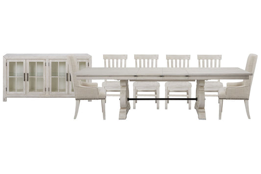 Magnussen - Bronwyn Alabaster Extendable Rectangular Dining Table With 4 Side Chairs 2 Host Chairs And Buffet - D4436-20-KIT23 view 1