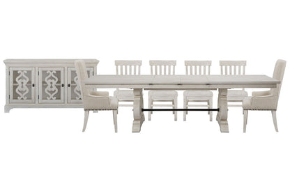 Magnussen - Bronwyn Alabaster Extendable Rectangular Dining Table With 4 Side Chairs 2 Host Chairs And Server - D4436-20-KIT22 view 1