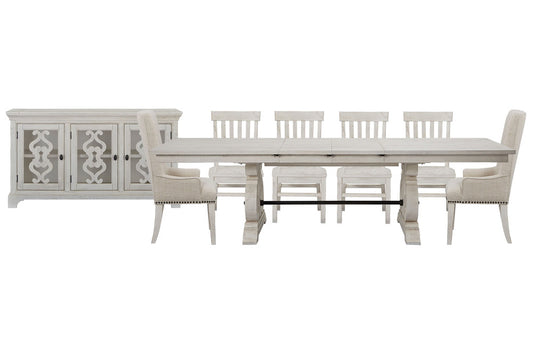 Magnussen - Bronwyn Alabaster Extendable Rectangular Dining Table With 4 Side Chairs 2 Host Chairs And Server - D4436-20-KIT22 view 1
