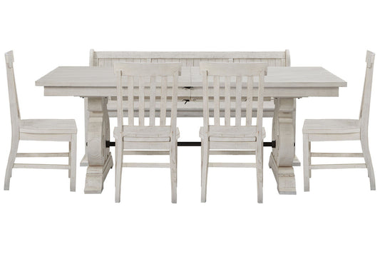 Magnussen - Bronwyn Alabaster Extendable Rectangular Dining Table With 4 Side Chairs And Bench - D4436-20-KIT36 view 1