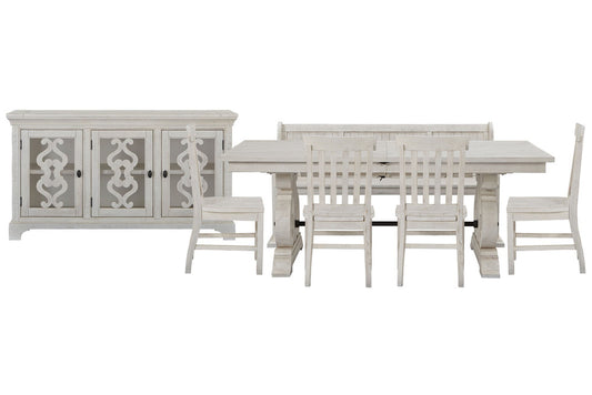 Magnussen - Bronwyn Alabaster Extendable Rectangular Dining Table With 4 Side Chairs Bench And Server - D4436-20-KIT37 view 1