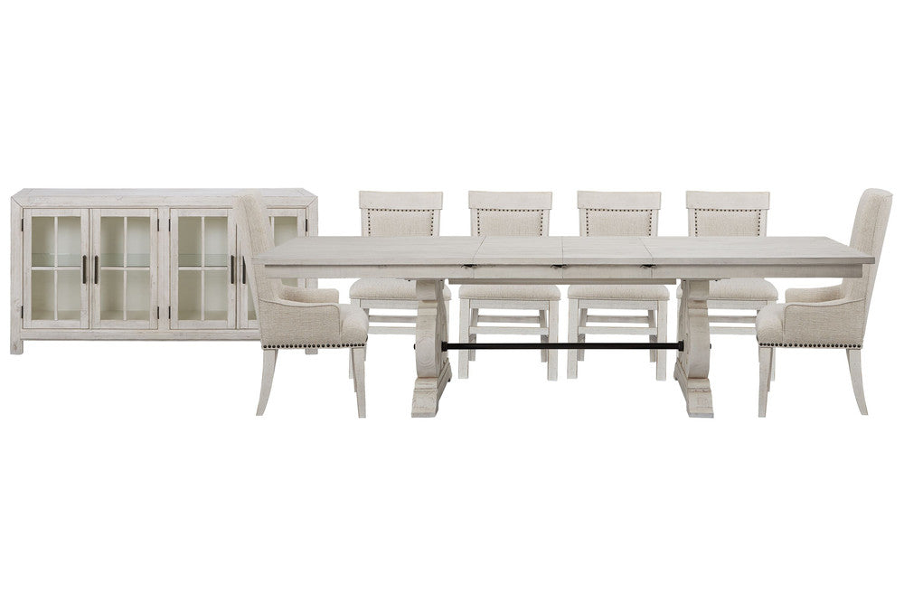 Magnussen - Bronwyn Alabaster Extendable Rectangular Dining Table With 4 Upholstered Side Chairs 2 Host Chairs And Buffet - D4436-20-KIT28 view 1