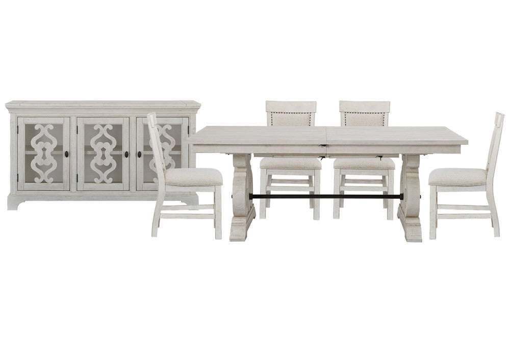 Magnussen - Bronwyn Alabaster Extendable Rectangular Dining Table With 4 Upholstered Side Chairs And Server - D4436-20-KIT12 view 1