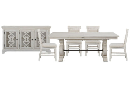 Magnussen - Bronwyn Alabaster Extendable Rectangular Dining Table With 4 Upholstered Side Chairs And Server - D4436-20-KIT12 view 1