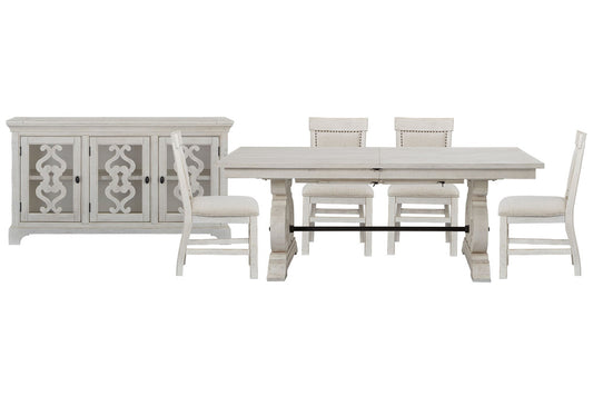 Magnussen - Bronwyn Alabaster Extendable Rectangular Dining Table With 4 Upholstered Side Chairs And Server - D4436-20-KIT12 view 1