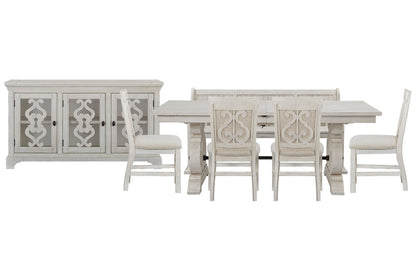 Magnussen - Bronwyn Alabaster Extendable Rectangular Dining Table With 4 Upholstered Side Chairs Bench And Server - D4436-20-KIT47 view 1