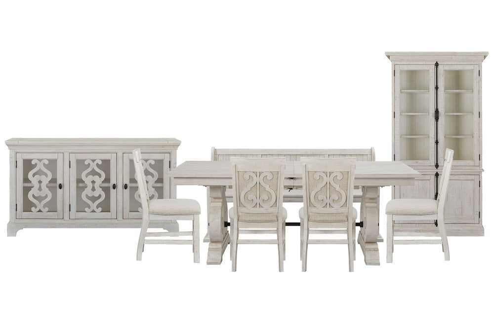 Magnussen - Bronwyn Alabaster Extendable Rectangular Dining Table With 4 Upholstered Side Chairs Bench Server And Dining Cabinet - D4436-20-KIT49 view 1