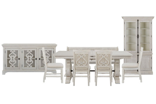 Magnussen - Bronwyn Alabaster Extendable Rectangular Dining Table With 4 Upholstered Side Chairs Bench Server And Dining Cabinet - D4436-20-KIT49 view 1