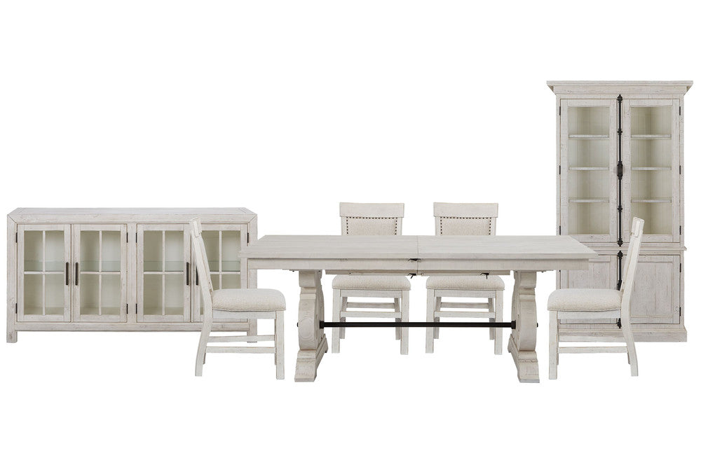 Magnussen - Bronwyn Alabaster Extendable Rectangular Dining Table With 4 Upholstered Side Chairs Buffet And Dining Cabinet - D4436-20-KIT15 view 1