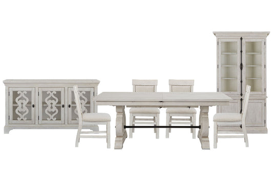 Magnussen - Bronwyn Alabaster Extendable Rectangular Dining Table With 4 Upholstered Side Chairs Server And Dining Cabinet - D4436-20-KIT14 view 1