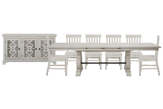 Magnussen - Bronwyn Alabaster Extendable Rectangular Dining Table With 6 Side Chairs And Server - D4436-20-KIT7 view 1
