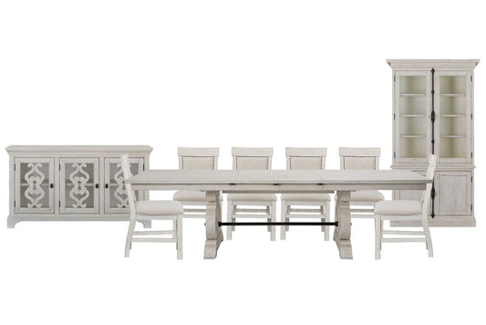 Magnussen - Bronwyn Alabaster Extendable Rectangular Dining Table With 6 Upholstered Side Chairs Server And Dining Cabinet - D4436-20-KIT19 view 1