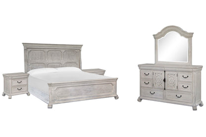 Magnussen - Bronwyn Alabaster King Panel Bed 2 Nightstands And Drawer Dresser With Shaped Mirror - B4436-64-KIT6 view 1