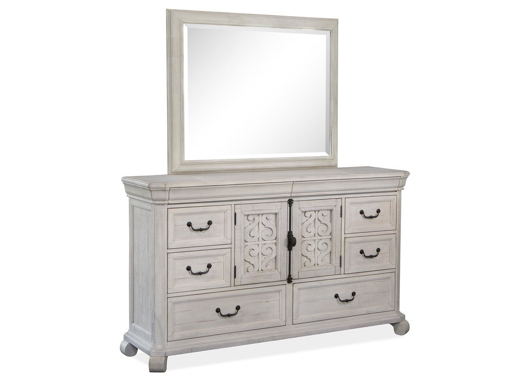 Magnussen - Bronwyn Alabaster King Panel Bed And Drawer Dresser With Landscape Mirror - B4436-64-KIT3 view 4