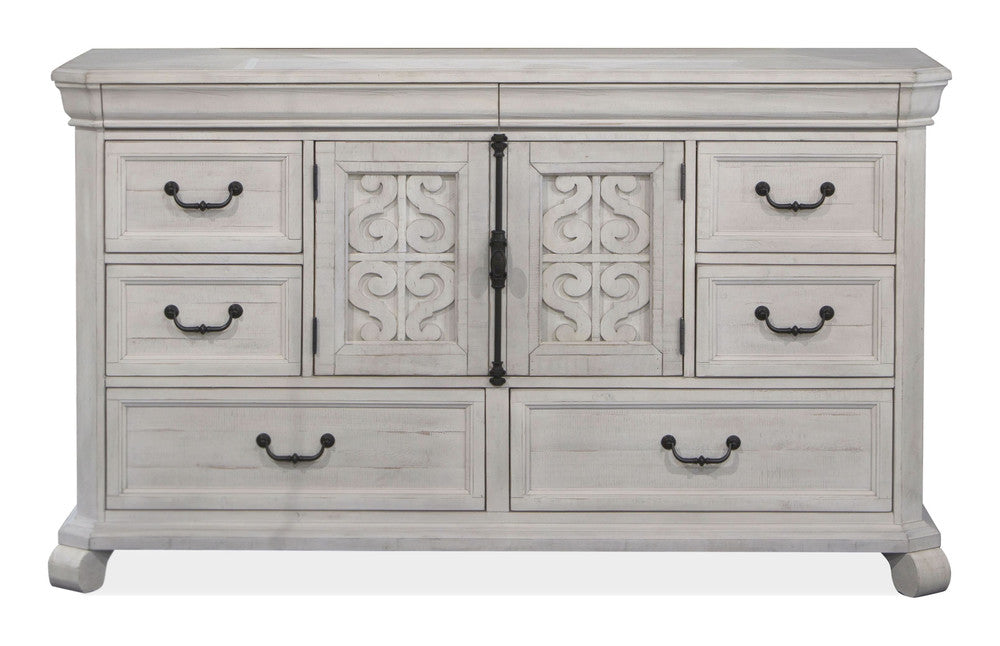 Magnussen - Bronwyn Alabaster King Panel Bed And Drawer Dresser With Landscape Mirror - B4436-64-KIT3 view 6