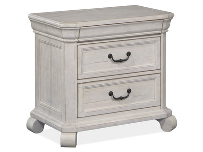 Magnussen - Bronwyn Alabaster King Shaped Panel Bed 2 Nightstands And Drawer Dresser With Shaped Mirror - B4436-65-KIT6 view 4