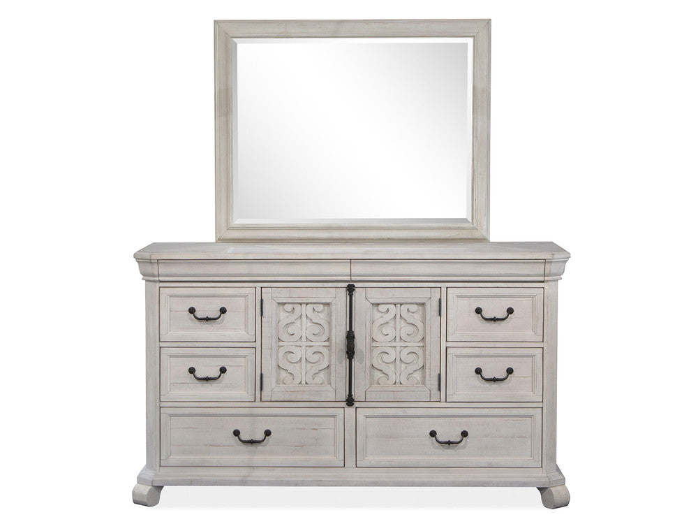 Magnussen - Bronwyn Alabaster King Shaped Panel Bed And Drawer Dresser With Landscape Mirror - B4436-65-KIT3 view 5