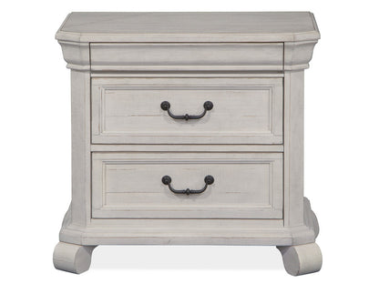 Magnussen - Bronwyn Alabaster Queen Panel Bed 2 Nightstands Drawer Dresser With Shaped Mirror And Drawer Chest - B4436-54-KIT8 view 5