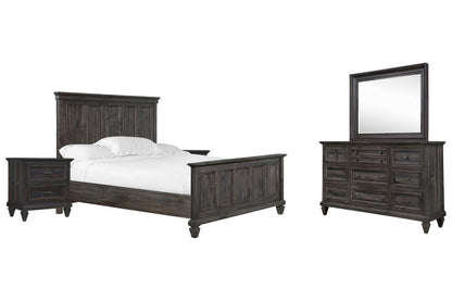 Magnussen - Calistoga Weathered Charcoal Queen Panel Bed 2 Nighstands And Drawer Dresser With Landscape Mirror - B2590-54-KIT4 view 1