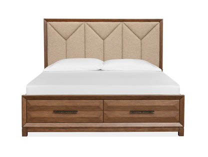 Magnussen - Callisto Bourbon Brown King Upholstered Panel Storage Bed - B6396-65A view 2