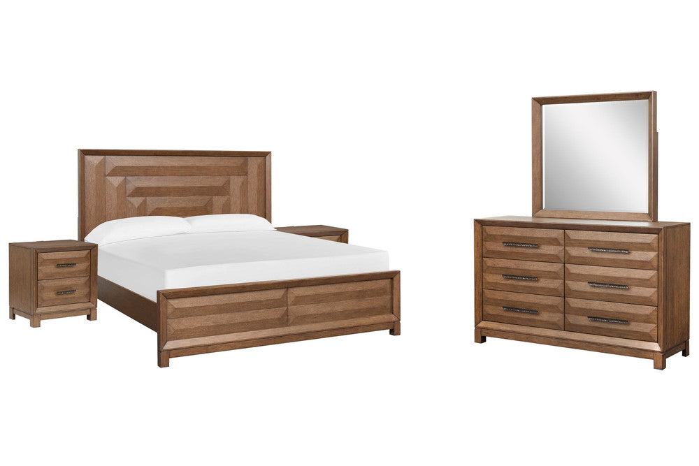 Magnussen - Callisto Bourbon Brown Queen Panel Bed 2 Nightstands And Drawer Dresser With Landscape Mirror - B6396-54-KIT4 view 1