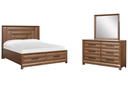 Magnussen - Callisto Bourbon Brown Queen Panel Storage Bed And Drawer Dresser With Landscape Mirror - B6396-54A-KIT3 view 1