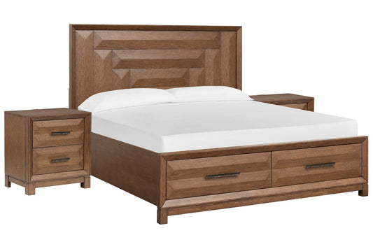 Magnussen - Callisto Bourbon Brown Queen Panel Storage Bed With 2 Nightstands - B6396-54A-KIT2 view 1
