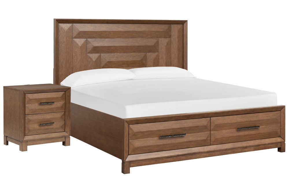Magnussen - Callisto Bourbon Brown Queen Panel Storage Bed With Nightstand - B6396-54A-KIT1 view 1