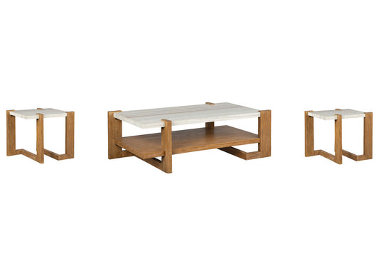 Magnussen - Carrington Honey Wheat Rectangular Cocktail Table With 2 End Table - T5930-43KIT2 view 1