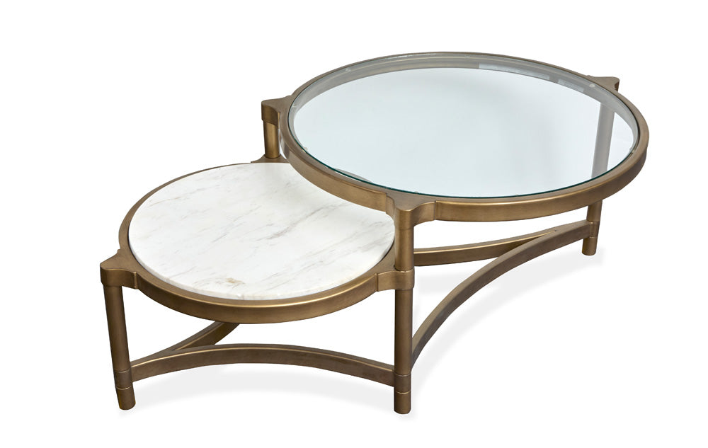 Magnussen - Cassidy Aged Brass And Volakas Classic Shaped Cocktail Table - T6357-62 view 3