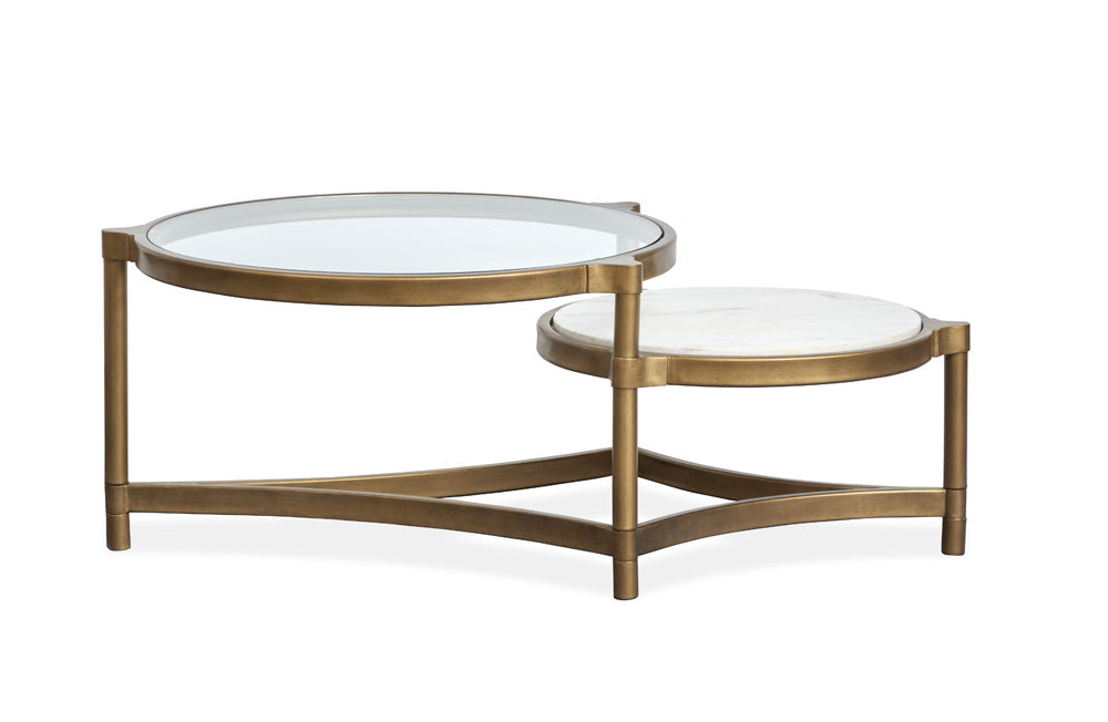 Magnussen - Cassidy Aged Brass And Volakas Classic Shaped Cocktail Table - T6357-62 view 4