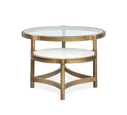 Magnussen - Cassidy Aged Brass And Volakas Classic Shaped Cocktail Table - T6357-62 view 6