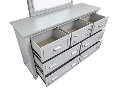 Magnussen - Charleston Harbor Gray And White Dove Grey Drawer Dresser With White Landscape Mirror - B5611-20GY40WH view 4