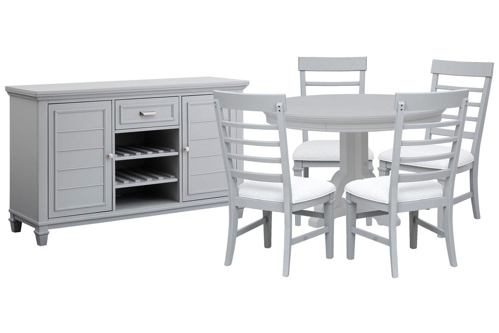 Magnussen - Charleston Harbor Gray Grey Extendable 48" Round Dining Table With 4 Side Chairs And Server - D5611-22GY-KIT2 view 1