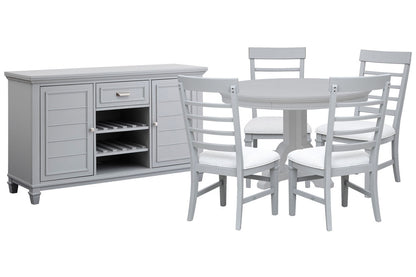 Magnussen - Charleston Harbor Gray Grey Extendable 48" Round Dining Table With 4 Side Chairs And Server - D5611-22GY-KIT2 view 1